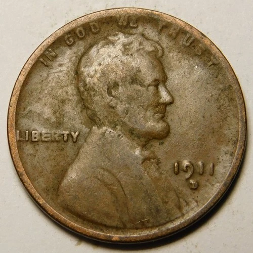 New Listing1911 D Lincoln Wheat Cent Die Crack Rev.   "Actual Coin Pictured - Not Cleaned"