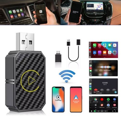 2-in-1 Wireless CarPlay Android Auto Adapter Plug & Play USB für iPhone Android