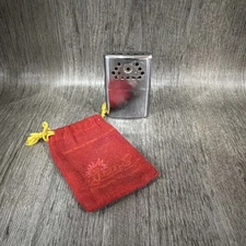Vintage Orbex Jon-E Hand Warmer/Heater, Metal, with Red Pouch 