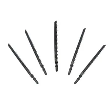 Hitefu 5PCS T344D T-Shank Jigsaw Blades, 6 Inch High Carbon Steel Long Black 