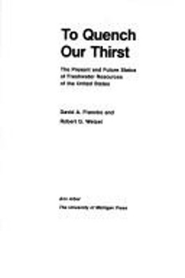 Zu Quench Our Durst Hardcover David A Wetzel, Robert G.Franko
