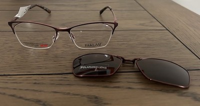 Takumi TK1087 Brown Eyeglass Frames w/ Polarized Clip On Sunglasses 50-16-135