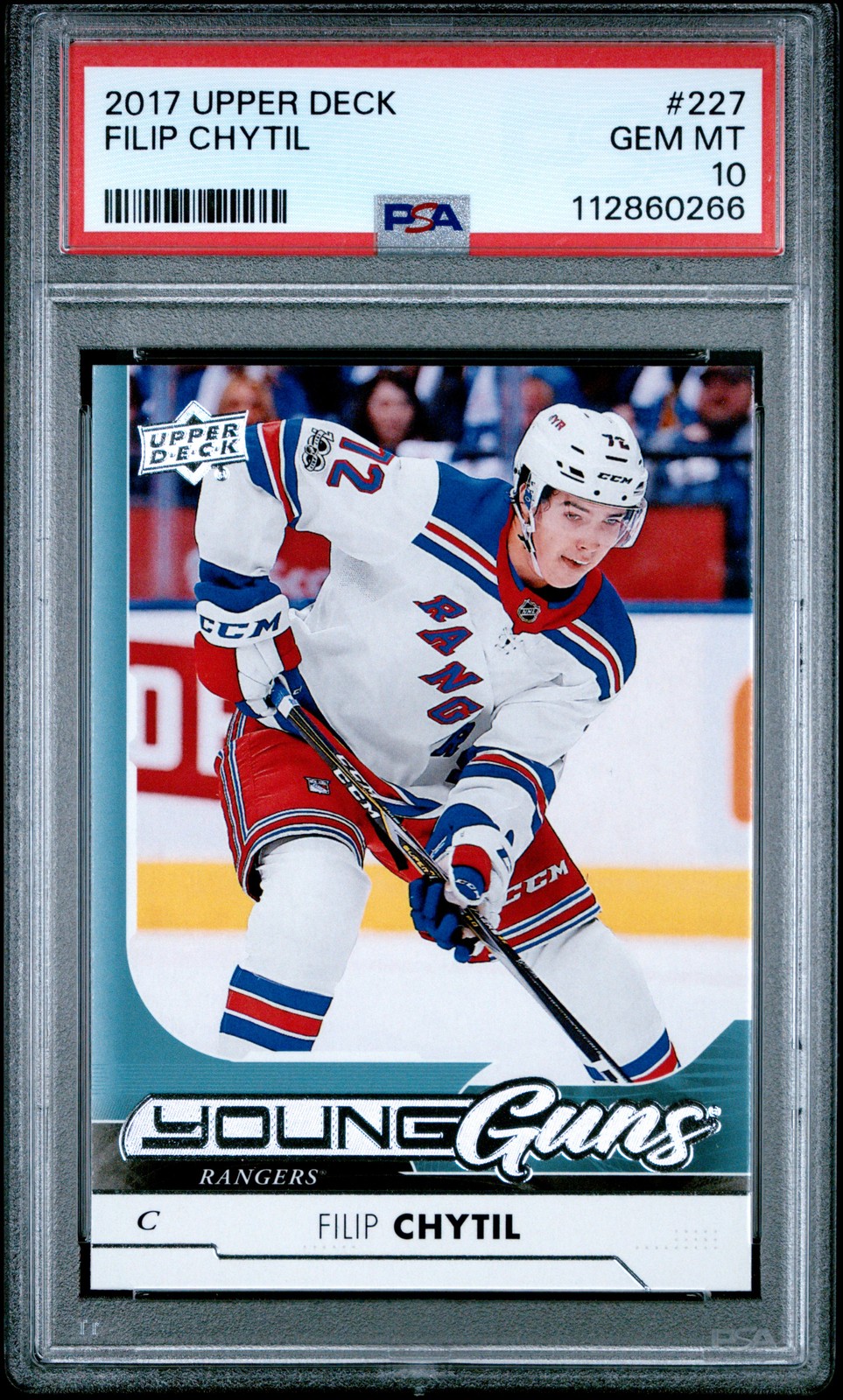 2017-18 Upper Deck Filip Chytil #227 Young Guns Rookie PSA 10