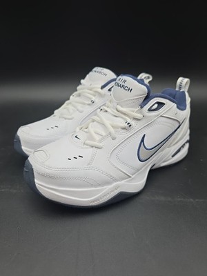 Nike Air Monarch IV Mens Size 9.5 US White Blue Athletic Running Shoes Sneakers