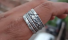 925 Sterling Silver Stacking Rings Set: Boho Dotted Pattern, Thin  Thi All Size