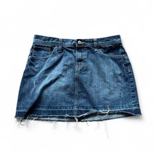 Y2K Distressed Denim Mini Skirt Gap Women 10