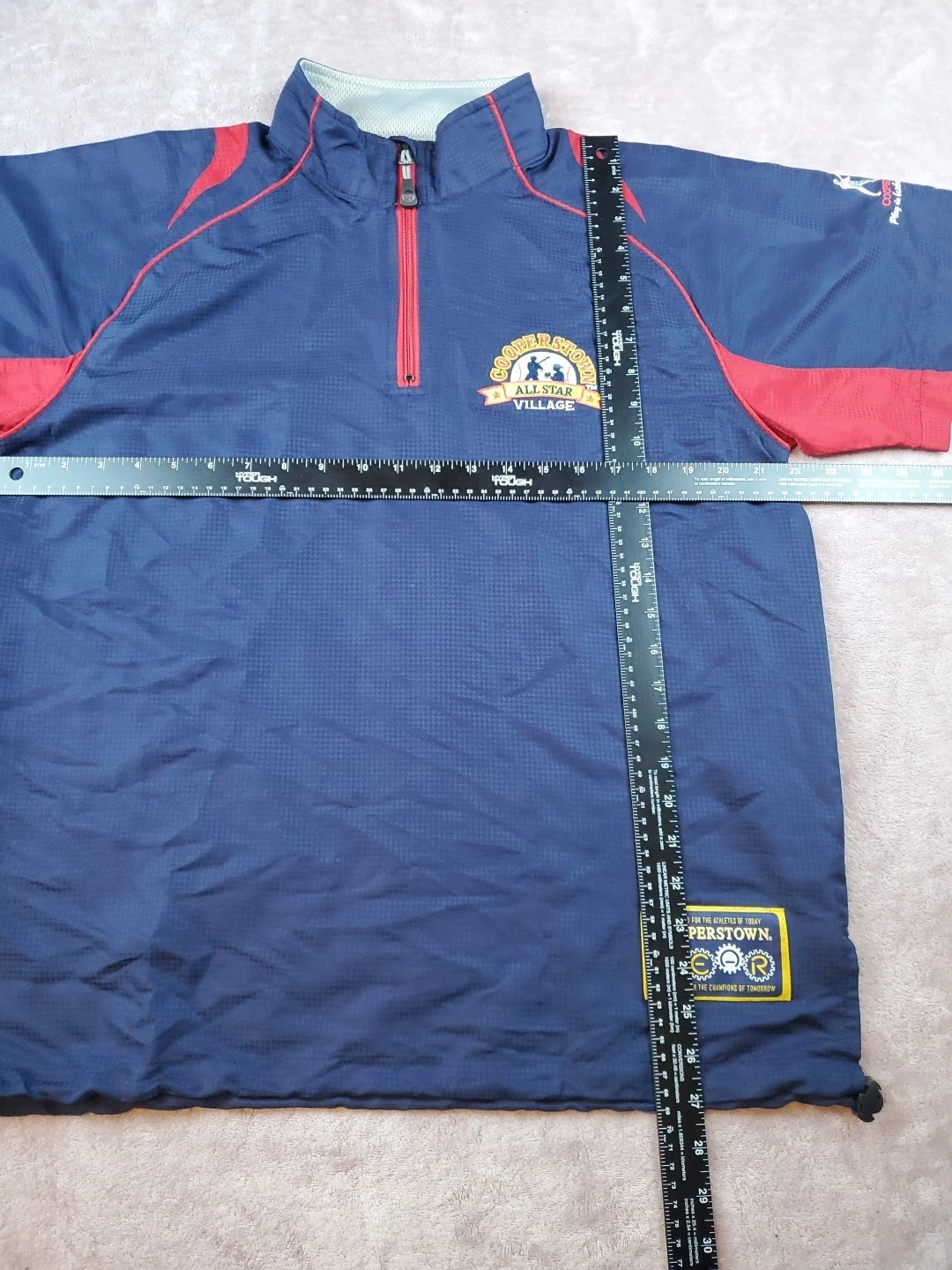 Maglione Cooperstown All Star Village Uomo 1 4 Zip Blu Grande Coach Baseball ⚾