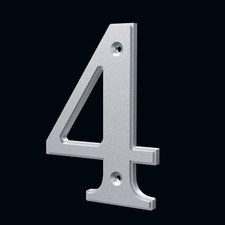 Unique 5-Inch High Acrylic House Numbers - Rustproof Anti-fade 4 Silver