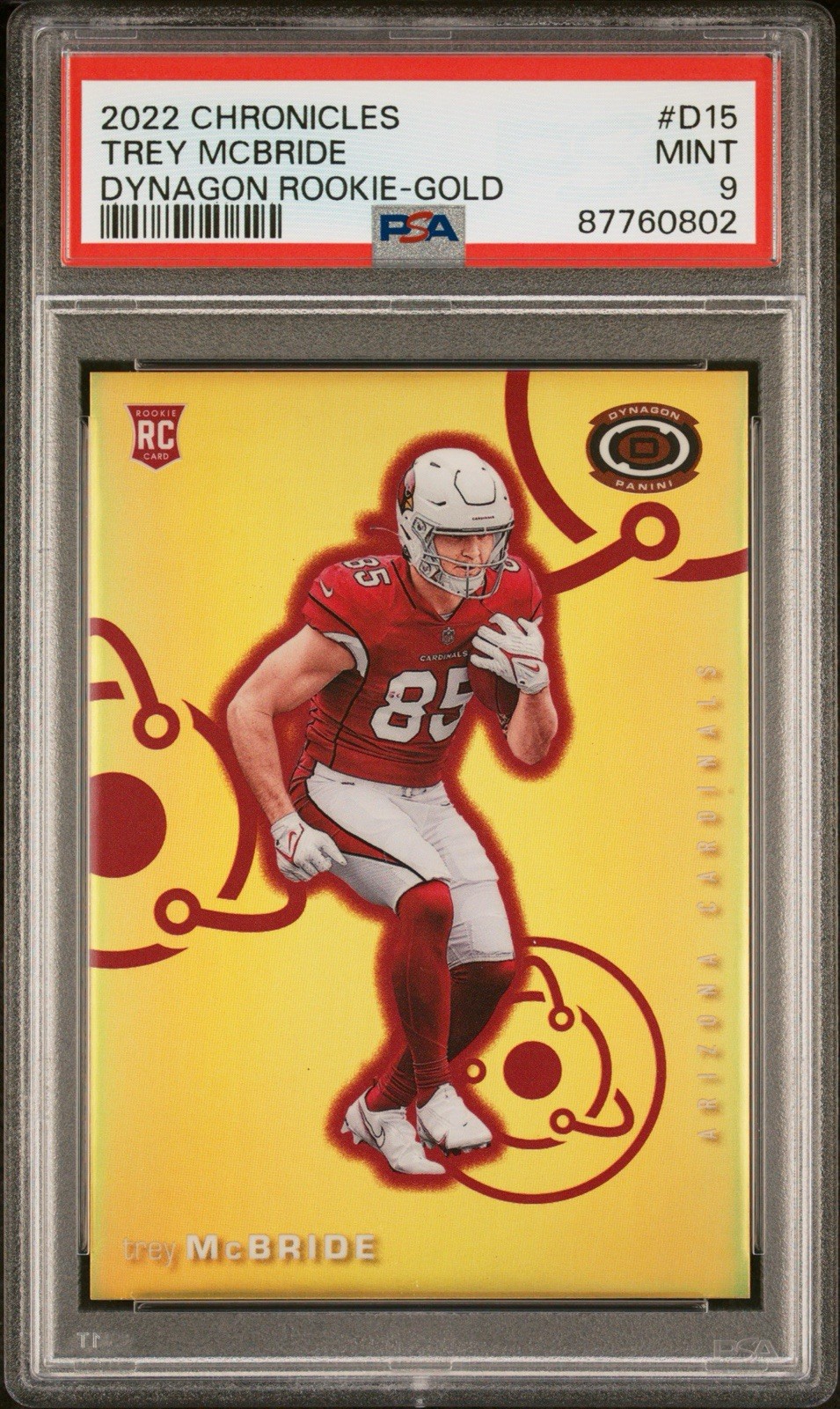 Trey McBride Panini Chronicles Dynagon Rookies #D15 Gold