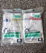 2 Vintage Packs of Gerber Fancy Socks for Babies