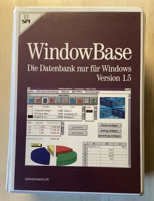 Vintage Software: "WindowBase"  mit Installationsdisks und Doku Im Schuber - Bild 1 von 4