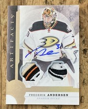 FREDERIK ANDERSEN #4/5 SP 2016-17 Upper Deck Artifacts Autograph Dual Patch
