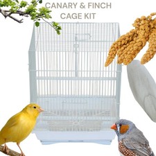 Finch and Canary Bird Starter Cage Kit Cage f...
