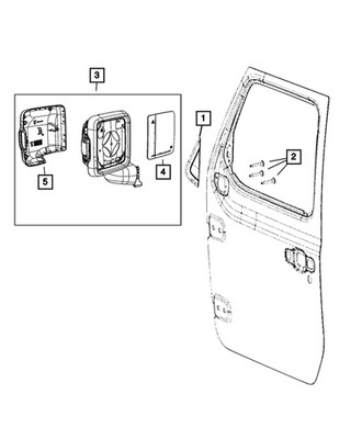 Genuine Mopar Outside Rear-View Mirror Left 68313481AF