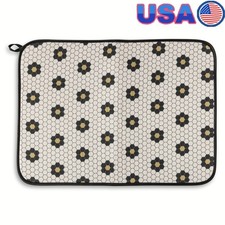 Dish Drying Mat Highly Absorbent Non Slip Easy Storage Machine Washable Cushion