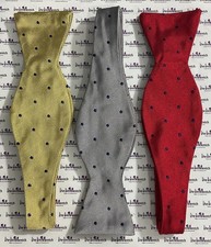 Brooks Brothers  Lot Of 3  Yellow/Gray/Red Polka Dot Bow Tie New-minor flaws 