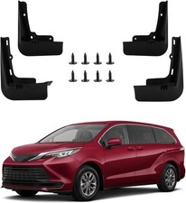 4 Black Mud Flaps Set for Front Rear 2021-2025 Sienna/Granvia