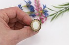 14k Opal Ring Circa 1940's 14k Yellow Gold Sapphire Diamonds Vintage Jewelry — photo 7