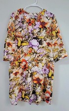 NWOT Chico's Linen Floral Print Shift Dress Womens Size 8-10 Resortwear, Luxury
