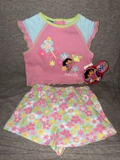 Vintage Dora The Explorer 2007 NWT 2 Pc Outfit Y2K Nick Jr Butterfly Flowers NOS