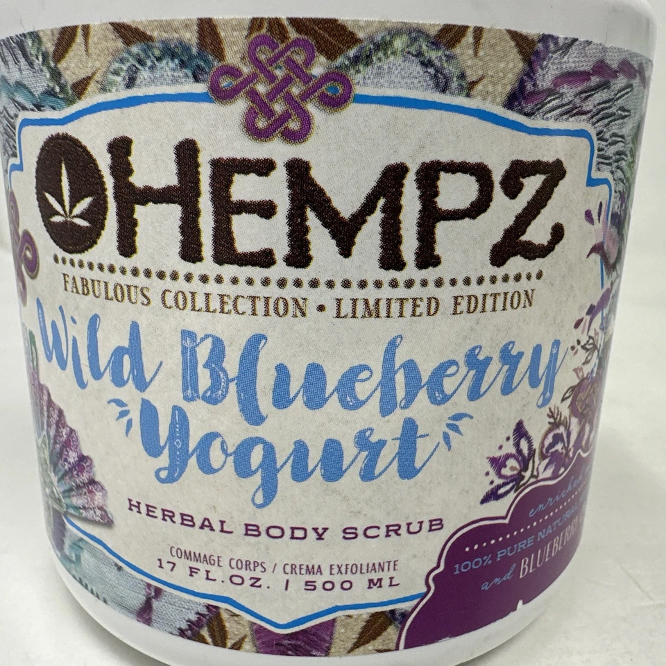 Hempz Wild Blueberry Yogurt Herbal Body Scrub 17oz Discontinued Limited Edition - Image 2 of 4