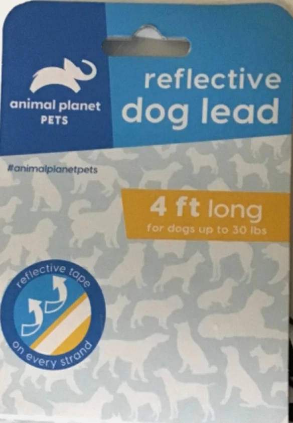 Plomo reflectante para perro Animal Planet Pets 4 pies de largo hasta 30 libras negro trenzado NUEVO Foto 2 de 4