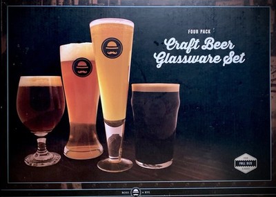 Ross & Rye Craft Beer Glassware Set - 4 Different Size Glasses * NEW IN BOX
