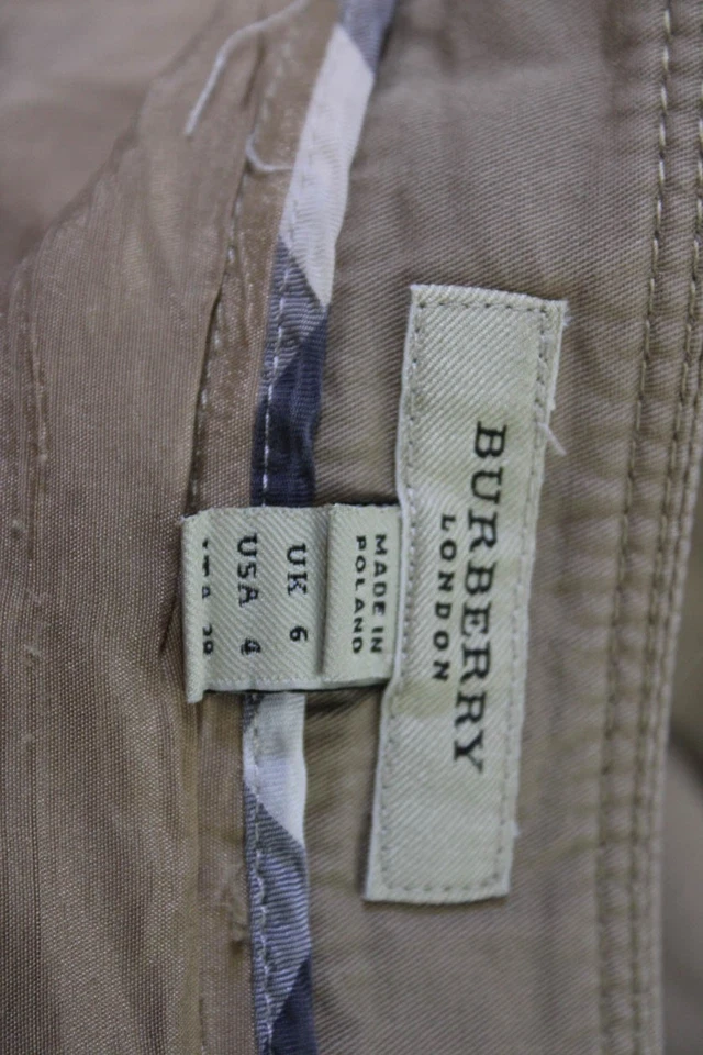 Falda de algodón beige campesino línea A Burberry London para mujer talla 4 Foto 4 de 4