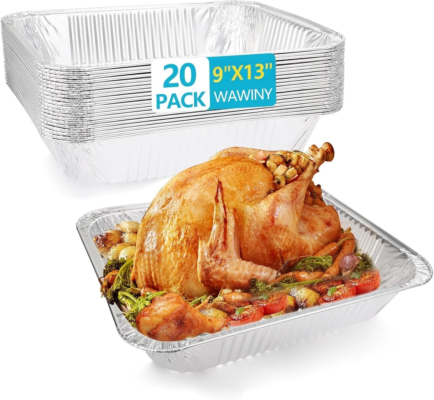 9X13 Thickened Aluminum Foil Pans, 20Pack Extra Deep Disposable Aluminum Pans fo