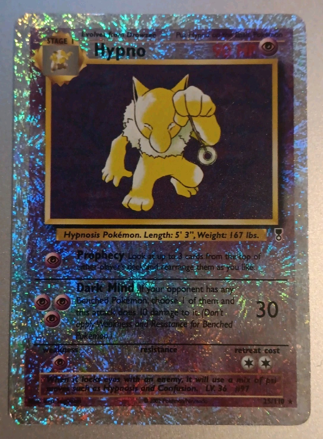 Hypno 25/110 Legendary Collection Reverse Holo Rare Vintage Pokemon TCG