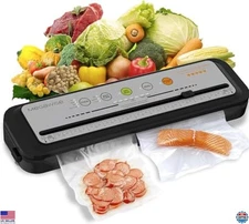 Powerful Vacuum Sealer Machine | One-Touch Auto | 10-20 Sec Seal | 10 Bags