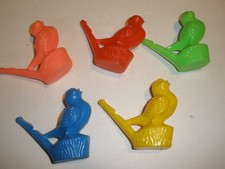 5 Water Warbler Bird Whistles Plastic Vintage Easter Toy Different Colors N36