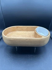 Vintage Crate & Barrel Chip & Dip Serving Tray, Deep & Sturdy w/Porcelain Dish