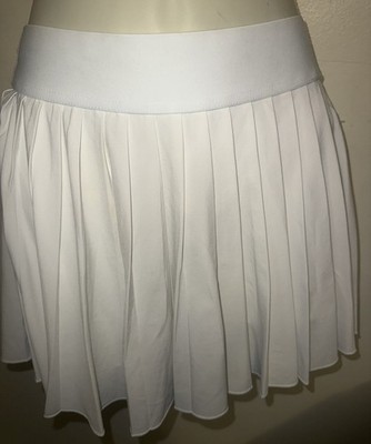 TnAction White Tennis Skirt S Athletic Skort Pleated Athleisure. Pockets.
