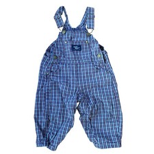 Vintage 90s Baby Bgosh Vestbak Overalls Blue Red Plaid Cotton 18 Months Snaps