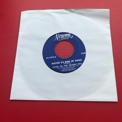 JACKIE LEE & DELORES HALL Whether It's Right Or Wrong 1966 USA 7'' vinyl single