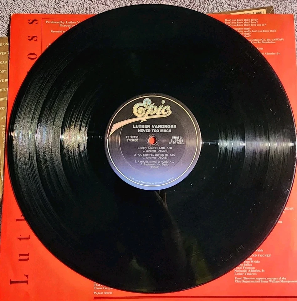 Luther Vandross 1981 Orignal Pressing Lp Never Too Much It's Graded A VG ++ - Image 3 of 4