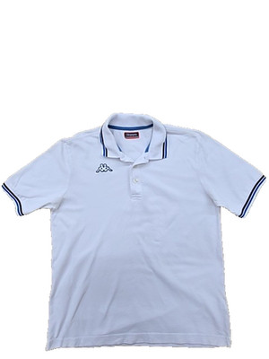 Kappa Mens Polo Shirt White Cotton Large Short Sleeve