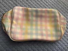 NWOT Stoney Clover Lane large pouch pastel gingham pattern