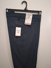 Mens Chaps Size 40X30 Straight Tapered Fit Performance 5 Pocket Pants Gray NWT