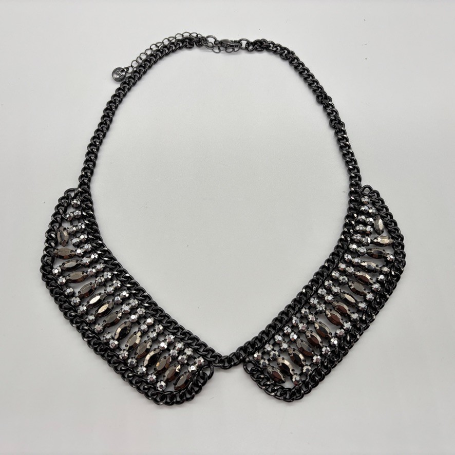 Loft Collar Bling Metallic Statement Necklace Gra… - image 1