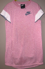 Nike Futura Soft Fleece Sweatshirt Dress Heather Pink Girls Sz M CD7532 -654 EUC