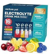 High Sodium Sugar Free Electrolytes 6 Ounce Pack of 16 V1-Variety Salt