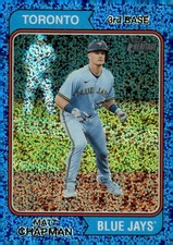2023 Topps Heritage #378 Matt Chapman Chrome Blue Sparkle Refractor