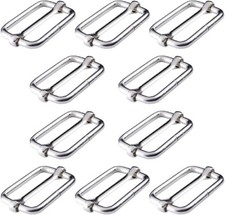 BEADNOVA Adjustable Slide Buckle 1 Inch Triglide Slides Metal Webbing 10 Pcs