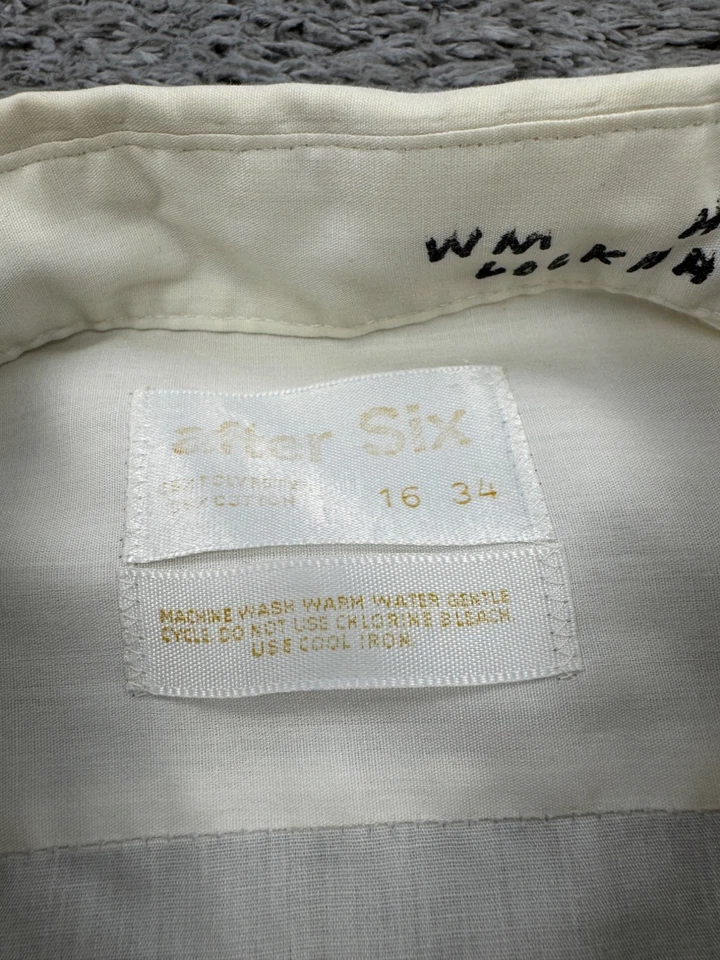 Camisa Esmoquin After Six Hombres 16-34 Blanca Plisada Popelina Puño Francés Formal De Colección Foto 3 de 4