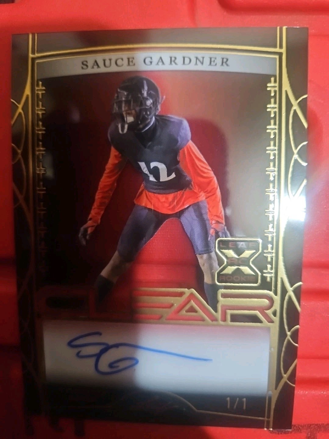Sauce Gardner Leaf Trinity Clear Autographs #CASG1 Gold Spectrum Black Foil 1/1