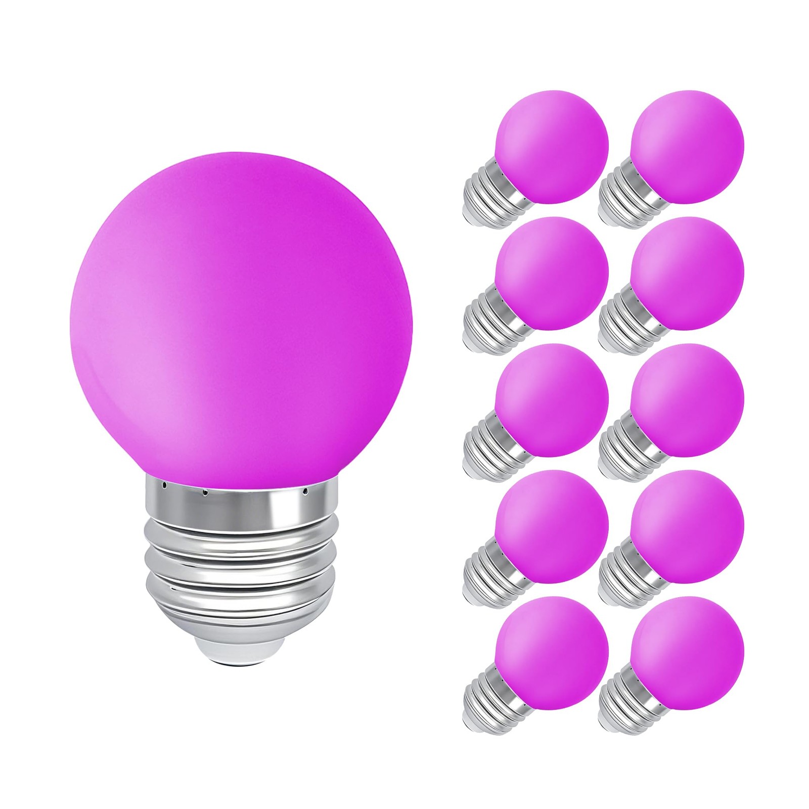 1 Watt Low Lumen A19 E26 Purple Pink Lamp Set 10 Pk