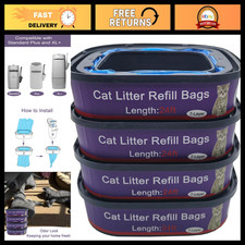 4 Pack Cat Litter Refill Bags for Genie Pails - Odor Control, Standard  XL Comp