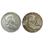 Lot of 2 - Franklin Half Dollar 1951-D & 1953-S $1 90% Silver